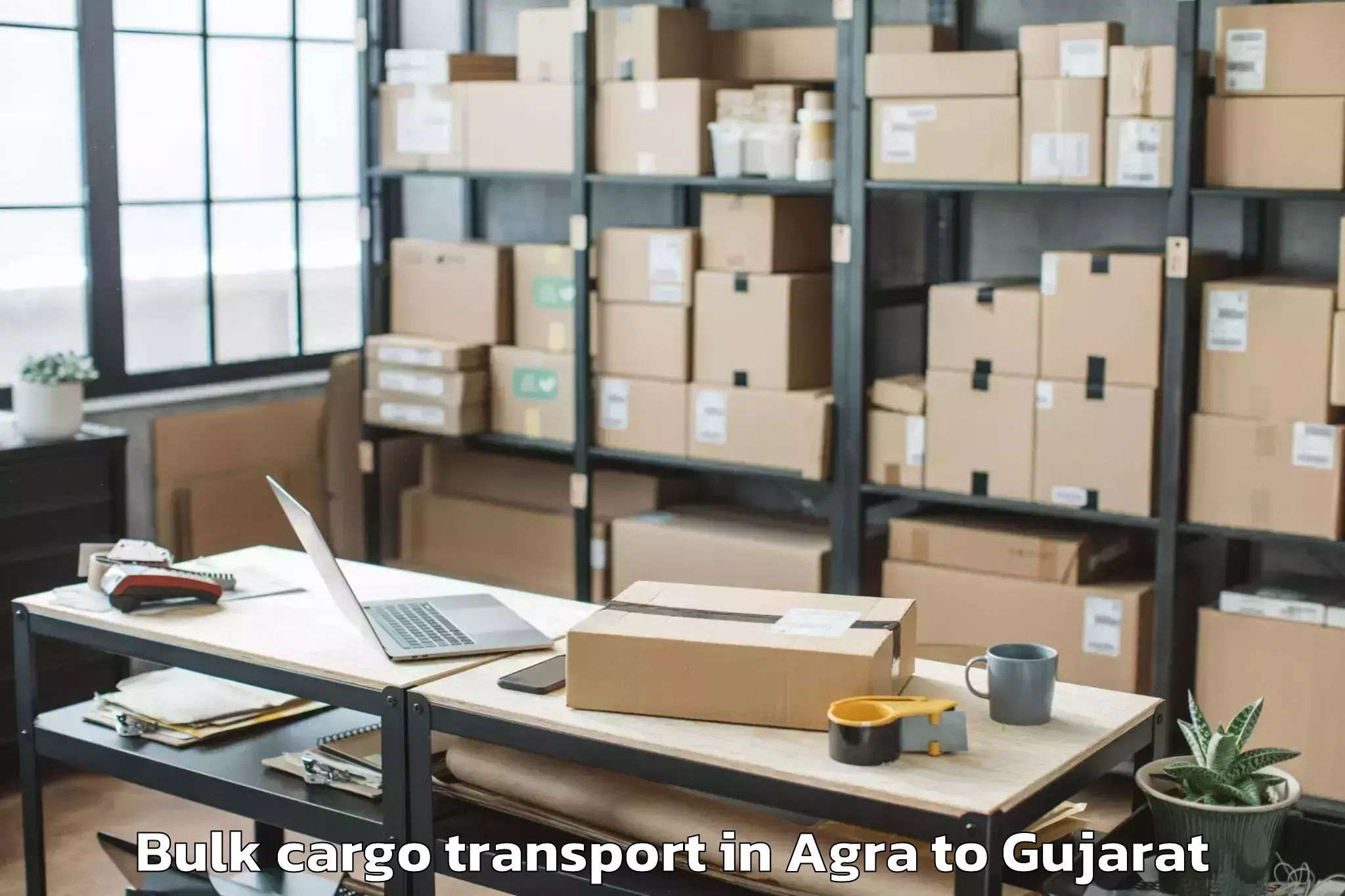 Book Agra to Swarnim Gujarat Sports Univers Bulk Cargo Transport